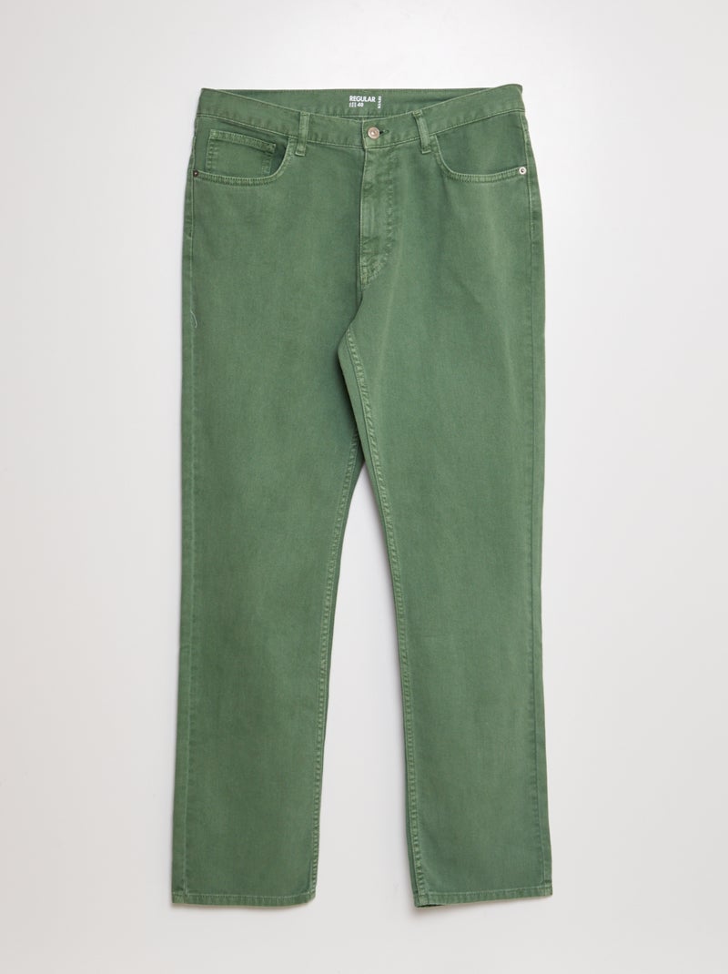 Calças de ganga de corte direito - L32 VERDE - Kiabi