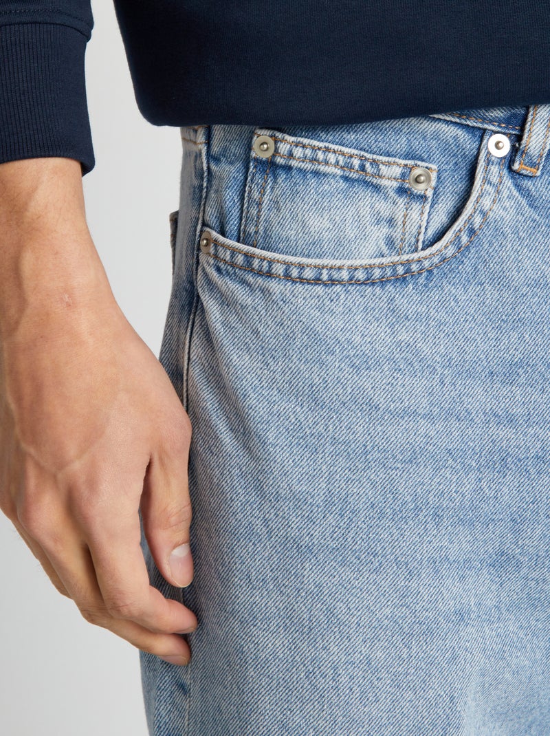 Calças de ganga de corte direito  - L34 AZUL - Kiabi