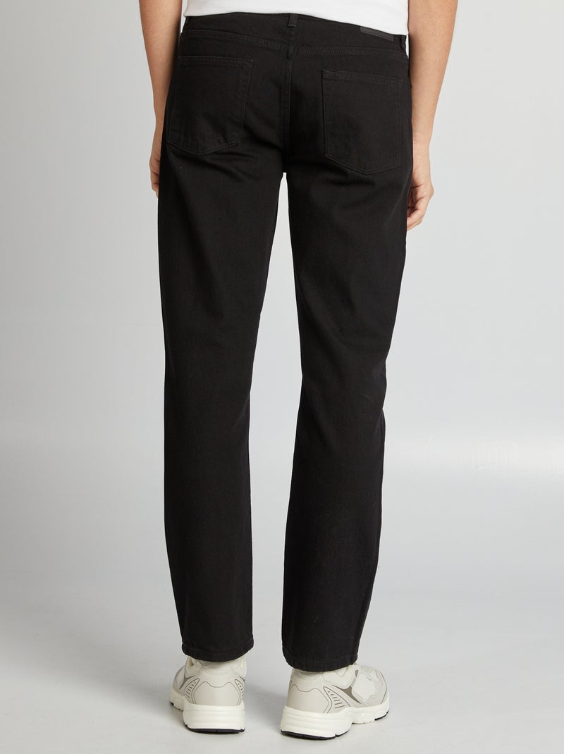 Calças de ganga de corte direito  - L34 PRETO - Kiabi