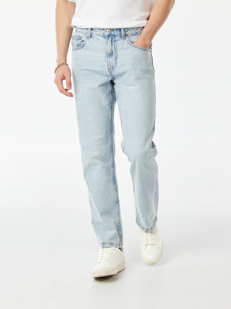 Calças de ganga de corte direito AZUL - Kiabi