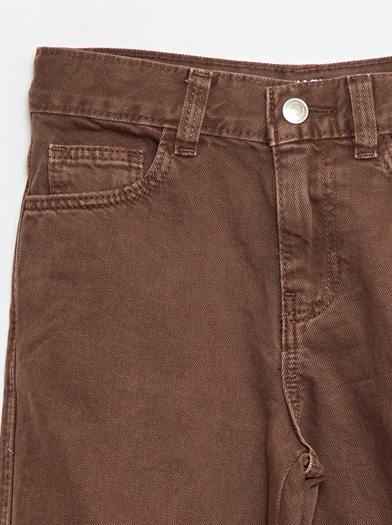 Calças de ganga de corte direito Castanho - Kiabi