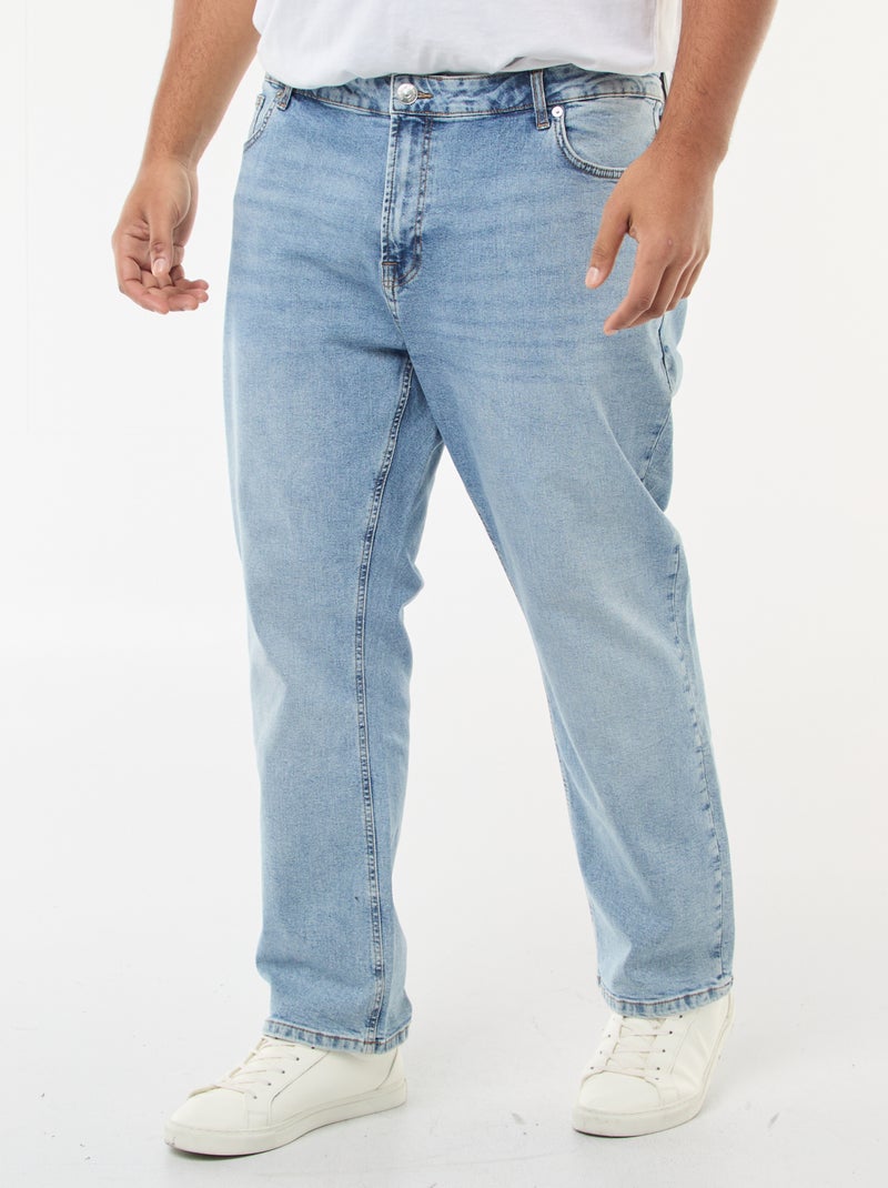 Calças de ganga de corte direito com 5 bolsos  - L30 AZUL - Kiabi