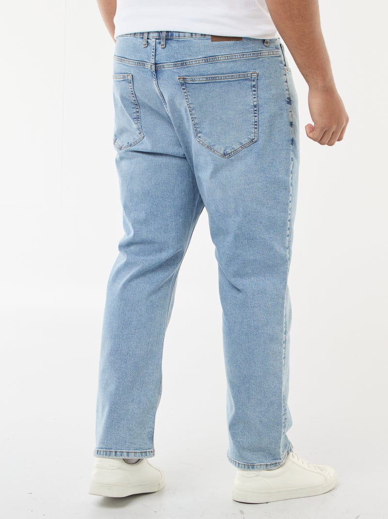 Calças de ganga de corte direito com 5 bolsos  - L30 AZUL - Kiabi