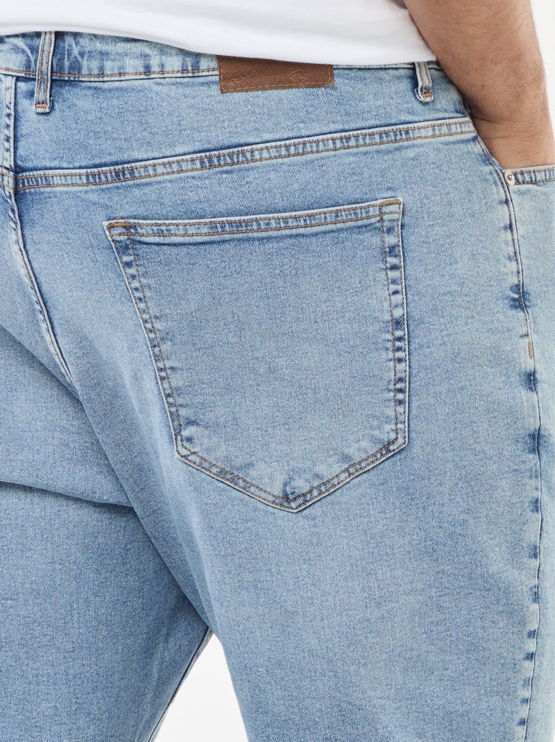 Calças de ganga de corte direito com 5 bolsos  - L30 AZUL - Kiabi