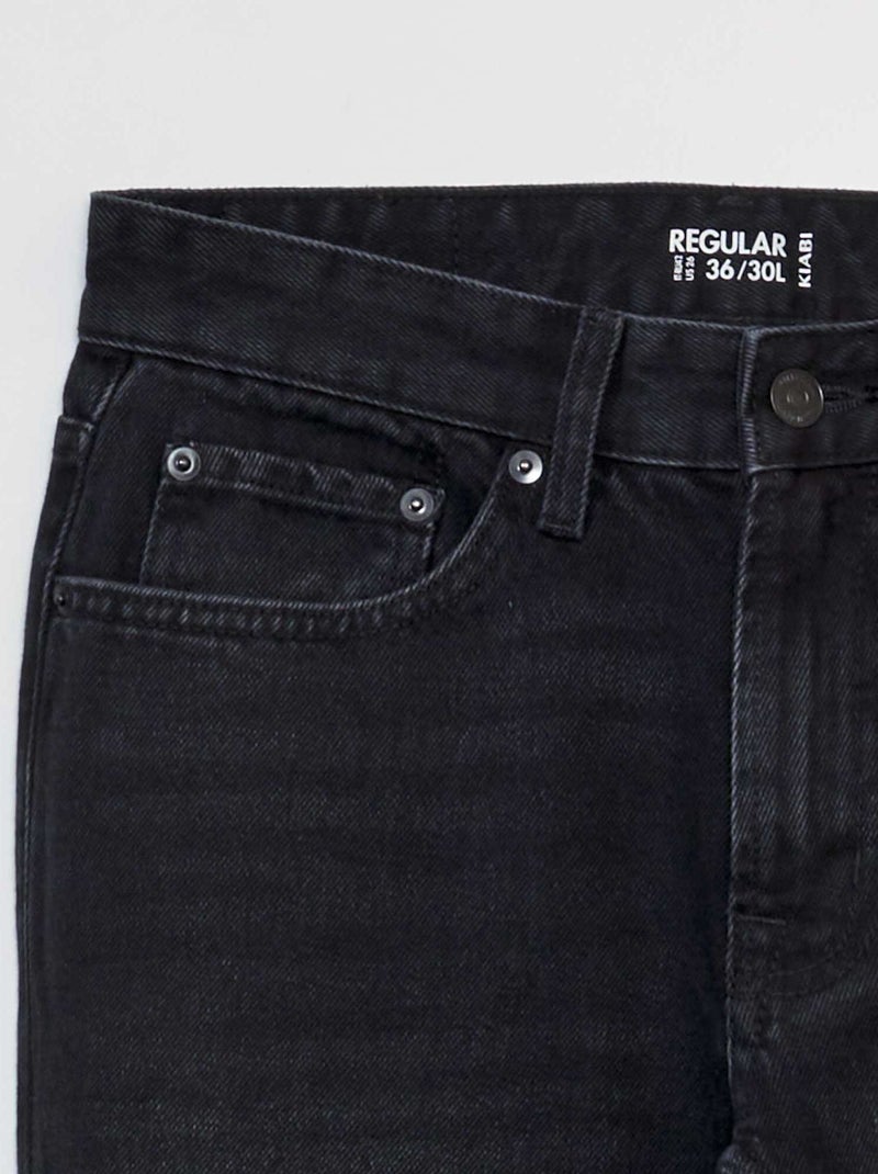 Calças de ganga de corte direito com 5 bolsos  - L30 CINZA - Kiabi