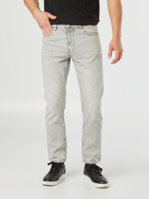 Calças de ganga de corte direito com 5 bolsos  - L30 - Kiabi