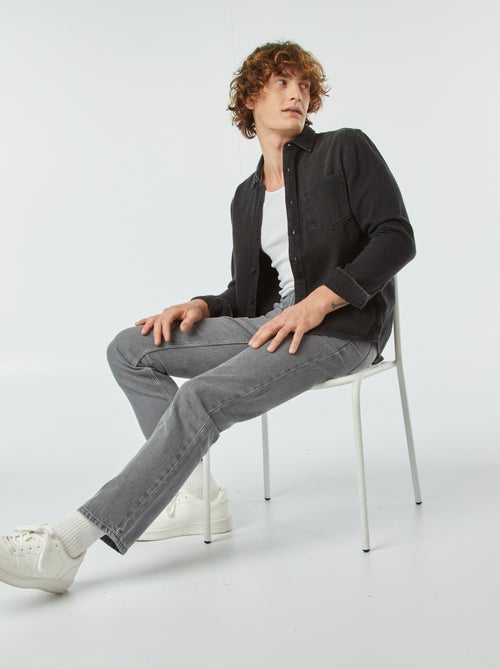 Calças de ganga de corte direito com 5 bolsos - L30 - Kiabi Calças de ganga de corte direito com 5 bolsos - L30 - Kiabi