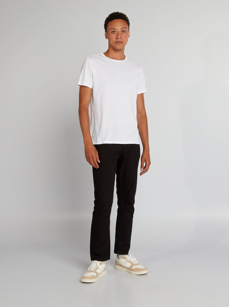Calças de ganga de corte direito com 5 bolsos  - L30 PRETO - Kiabi