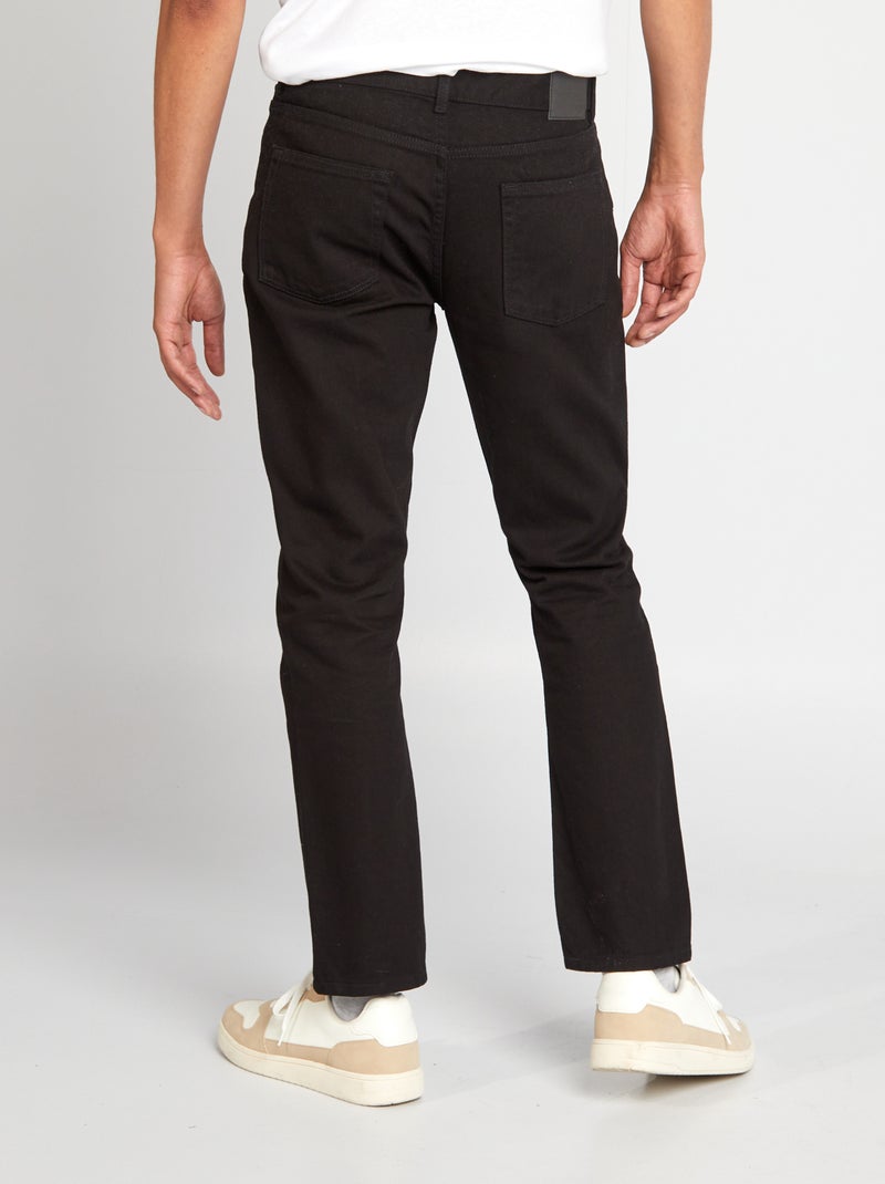 Calças de ganga de corte direito com 5 bolsos  - L30 PRETO - Kiabi