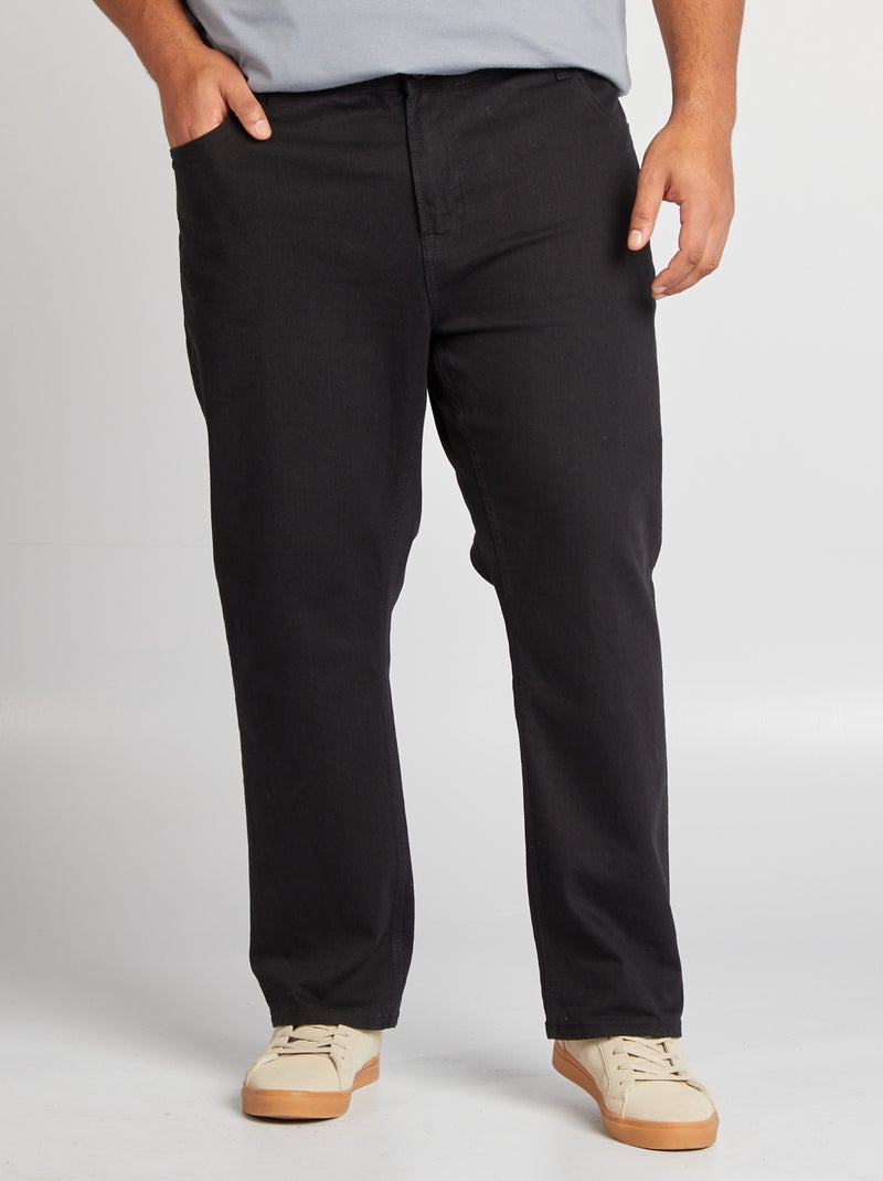 Calças de ganga de corte direito com 5 bolsos  - L30 PRETO - Kiabi
