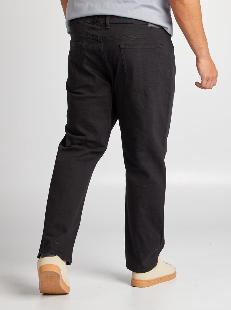 Calças de ganga de corte direito com 5 bolsos  - L30 PRETO - Kiabi