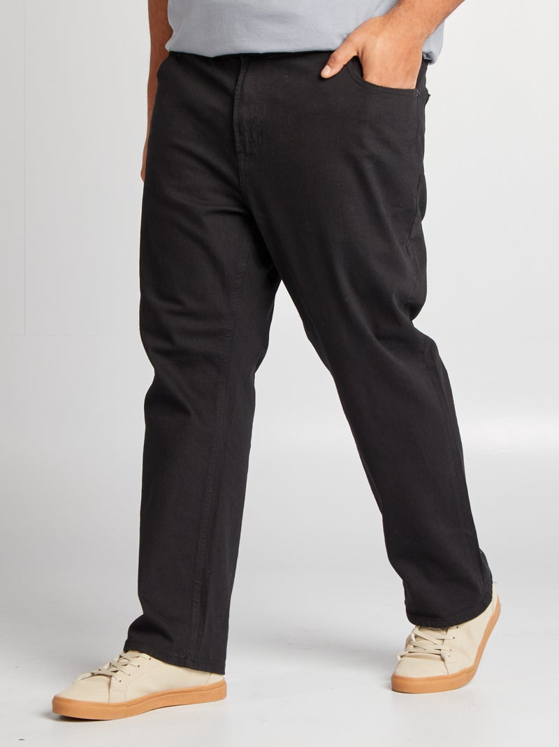Calças de ganga de corte direito com 5 bolsos  - L30 PRETO - Kiabi