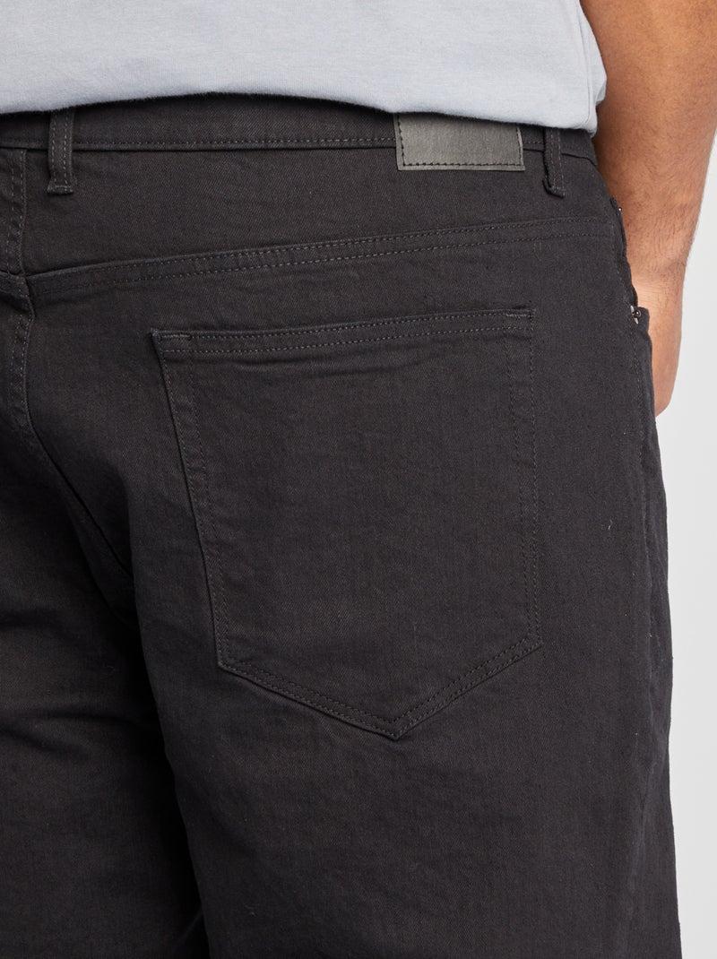 Calças de ganga de corte direito com 5 bolsos  - L30 PRETO - Kiabi