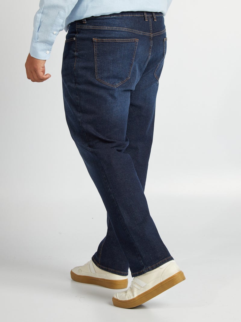 Calças de ganga de corte direito com 5 bolsos  - L32 AZUL - Kiabi