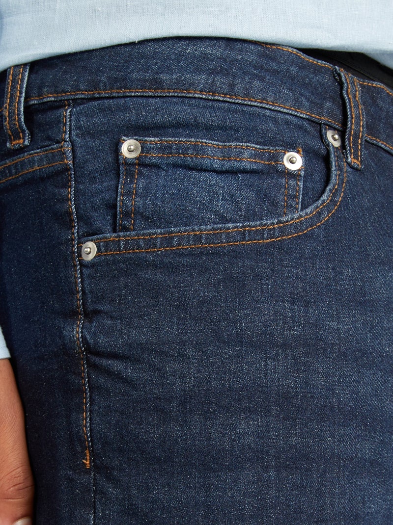 Calças de ganga de corte direito com 5 bolsos  - L32 AZUL - Kiabi