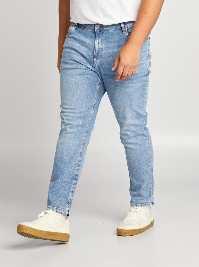 Calças de ganga de corte direito com 5 bolsos  - L32 AZUL - Kiabi