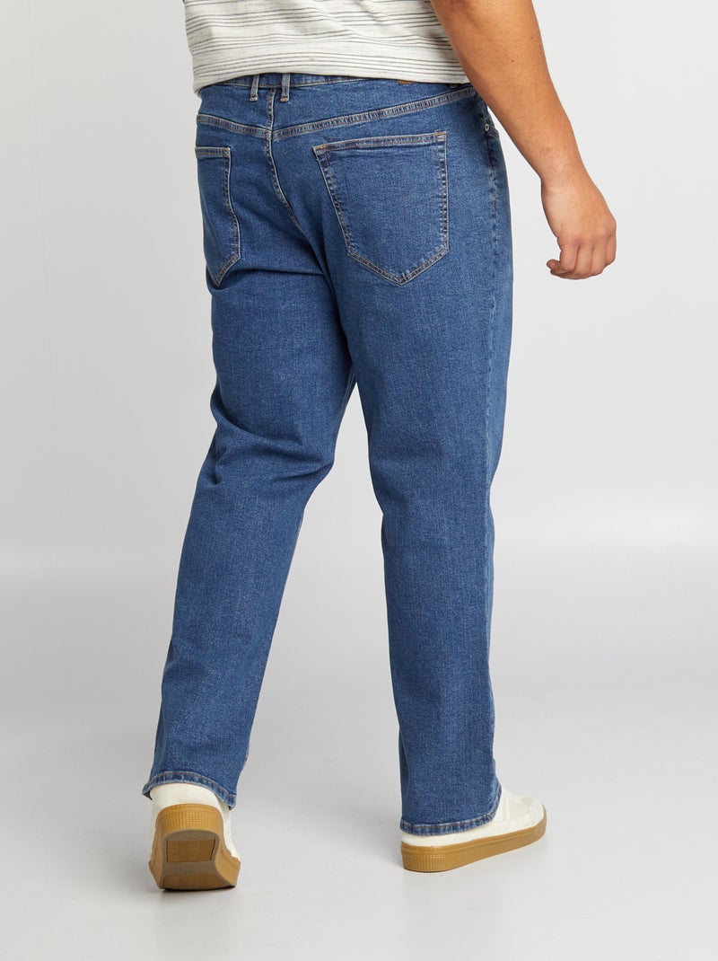 Calças de ganga de corte direito com 5 bolsos  - L32 AZUL - Kiabi