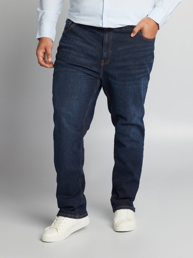 Calças de ganga de corte direito com 5 bolsos  - L34 AZUL - Kiabi