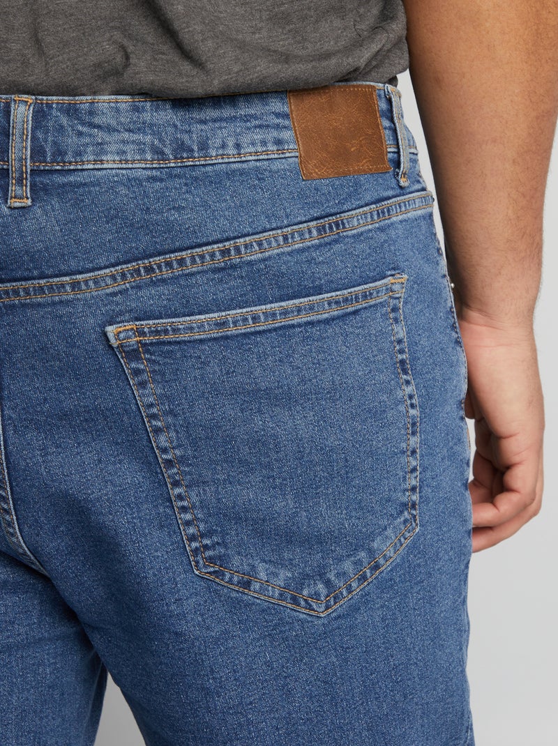 Calças de ganga de corte direito com 5 bolsos  - L34 AZUL - Kiabi