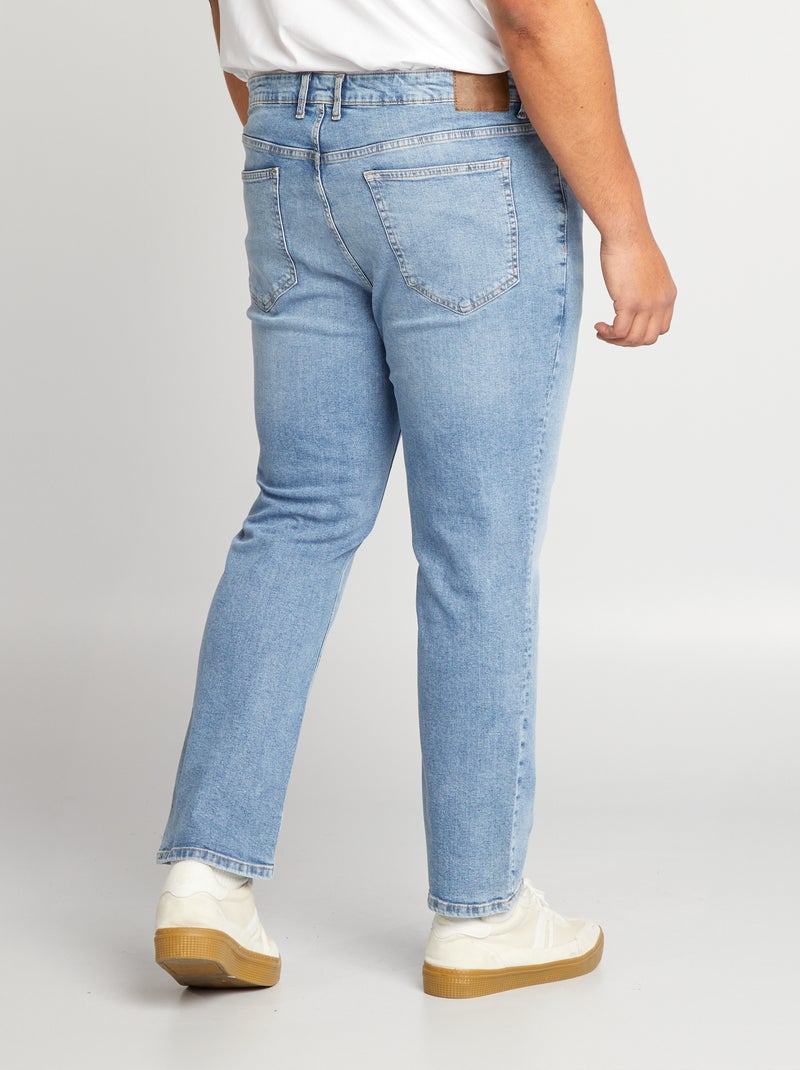 Calças de ganga de corte direito com 5 bolsos  - L34 AZUL - Kiabi