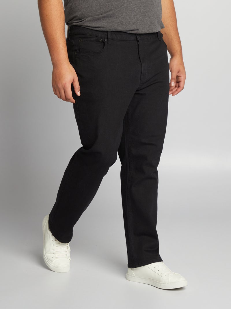 Calças de ganga de corte direito com 5 bolsos  - L34 PRETO - Kiabi