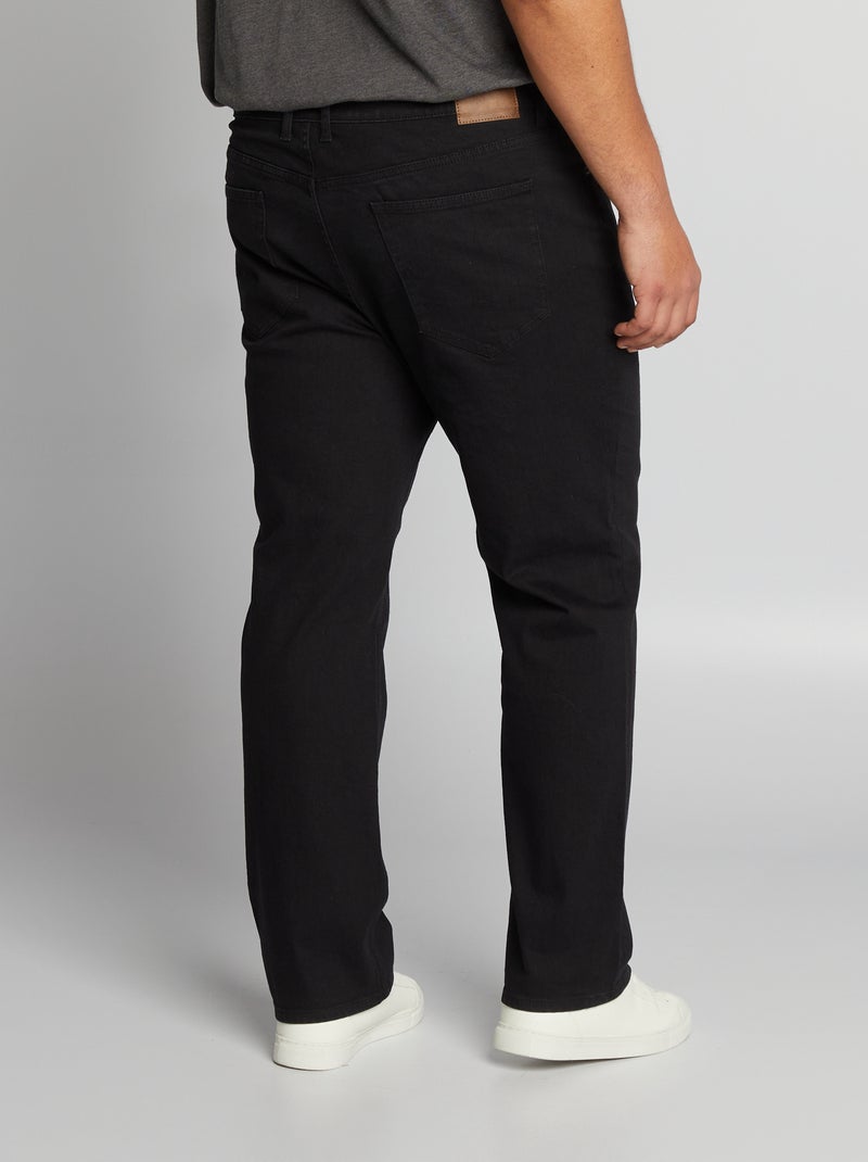 Calças de ganga de corte direito com 5 bolsos  - L34 PRETO - Kiabi
