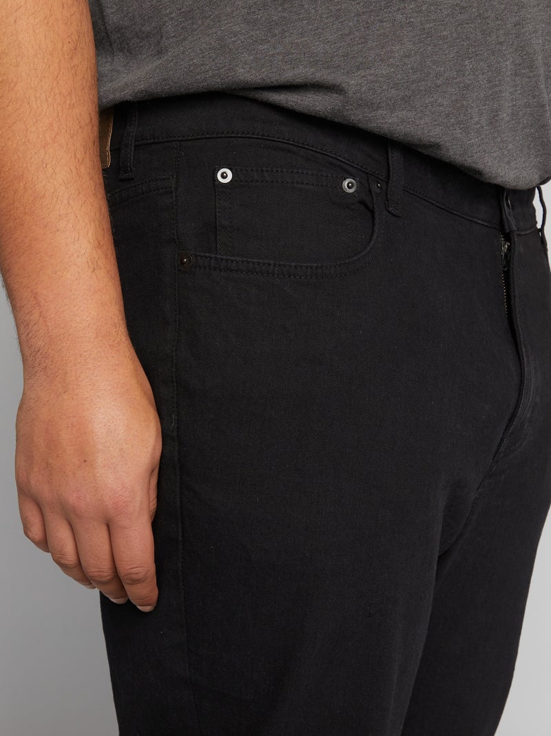 Calças de ganga de corte direito com 5 bolsos  - L34 PRETO - Kiabi