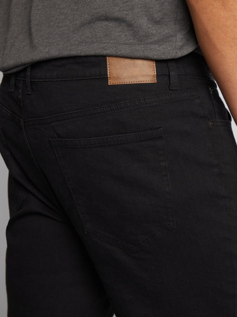 Calças de ganga de corte direito com 5 bolsos  - L34 PRETO - Kiabi