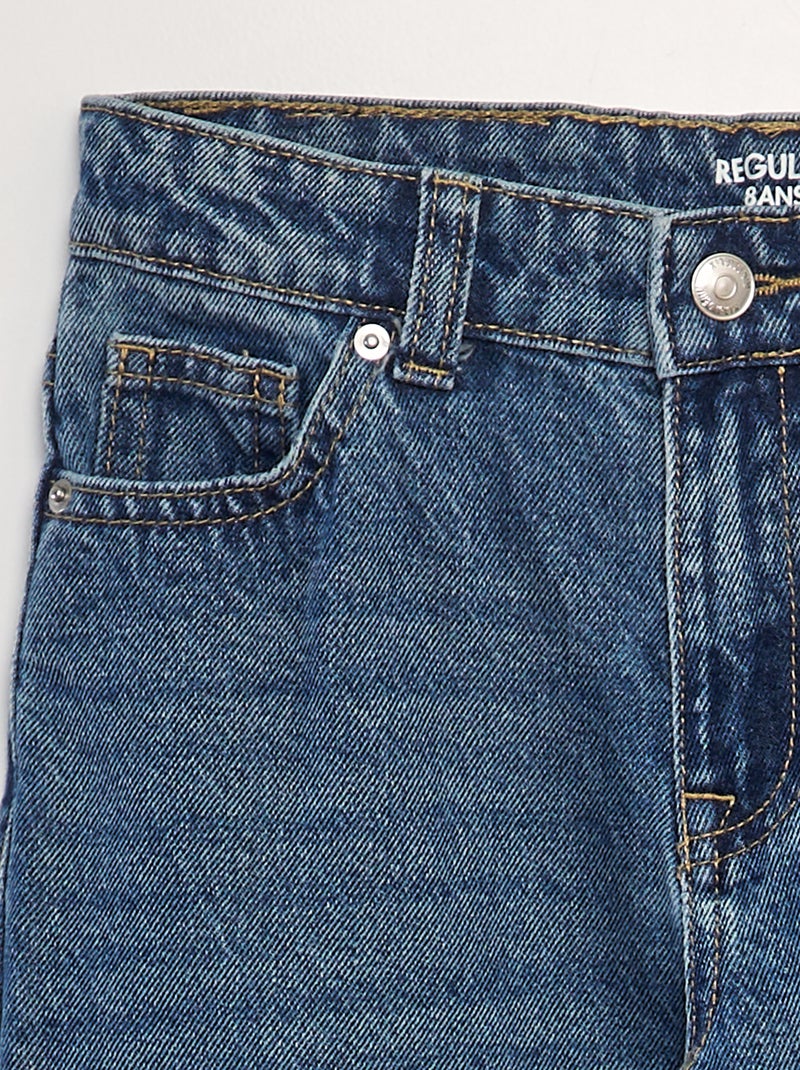 Calças de ganga de corte direito com 5 bolsos AZUL - Kiabi