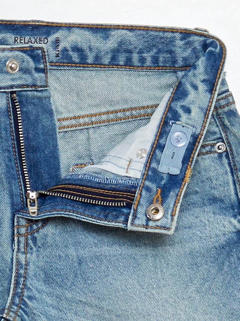 Calças de ganga de corte direito com 5 bolsos AZUL - Kiabi