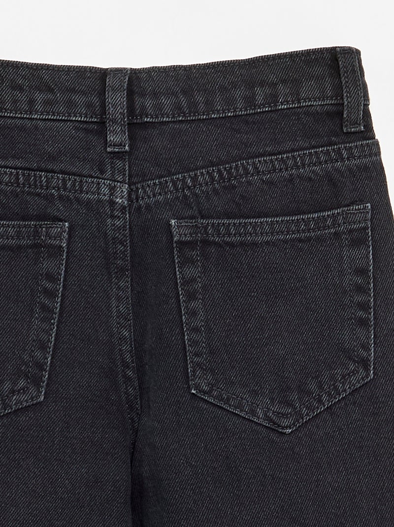Calças de ganga de corte direito com 5 bolsos Preto - Kiabi