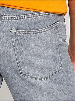 Calças de ganga de corte direito de 'conceção ecológica' L32 - Kiabi