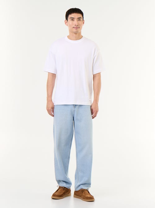 Calças de ganga de corte largo / relaxed fit - Kiabi Calças de ganga de corte largo / relaxed fit - Kiabi