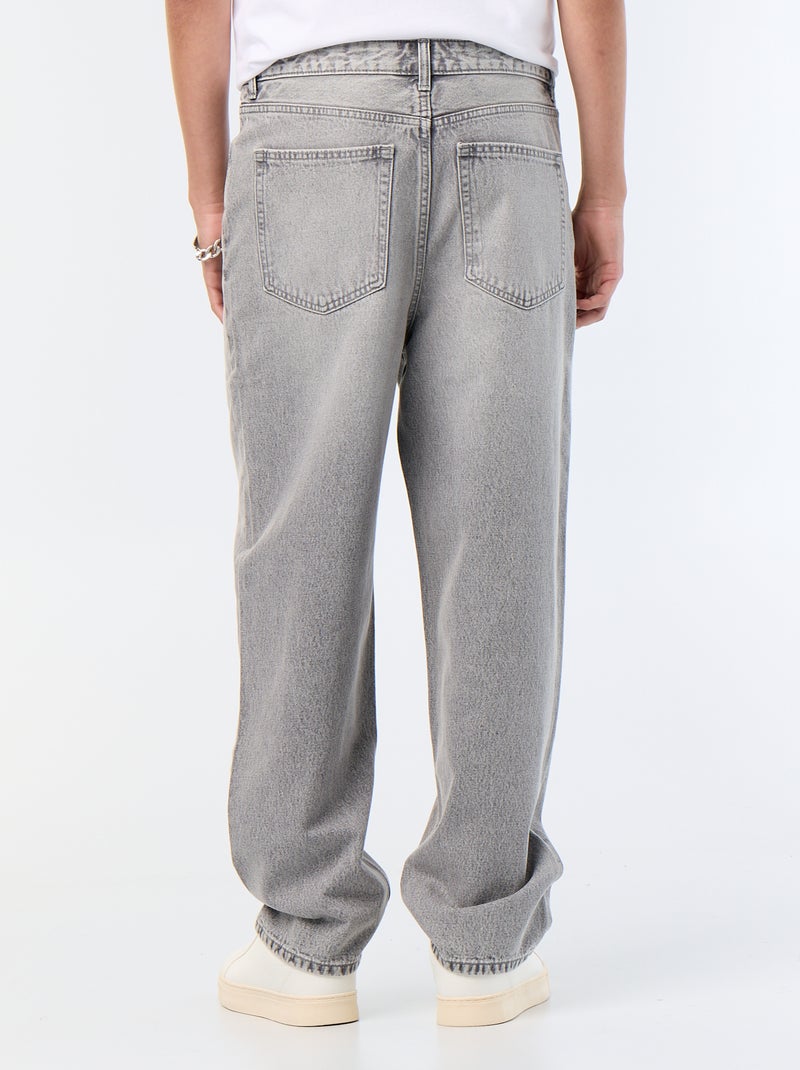 Calças de ganga de corte largo / relaxed fit Cinza - Kiabi