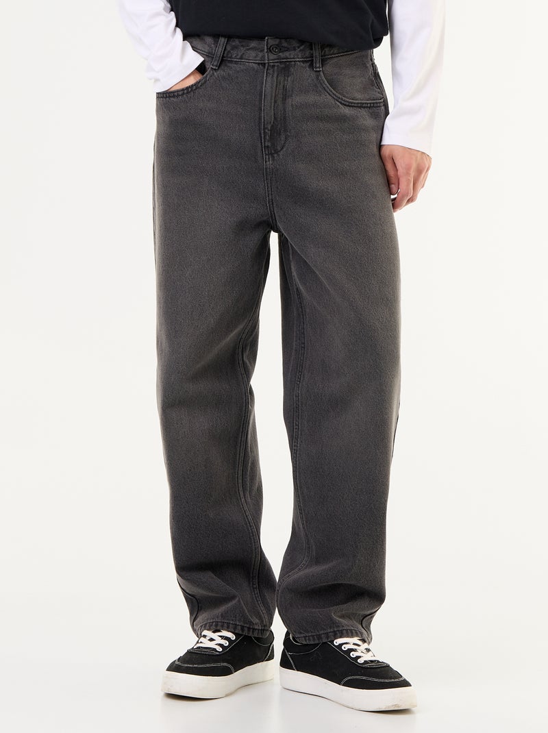 Calças de ganga de corte largo / relaxed fit Cinza - Kiabi