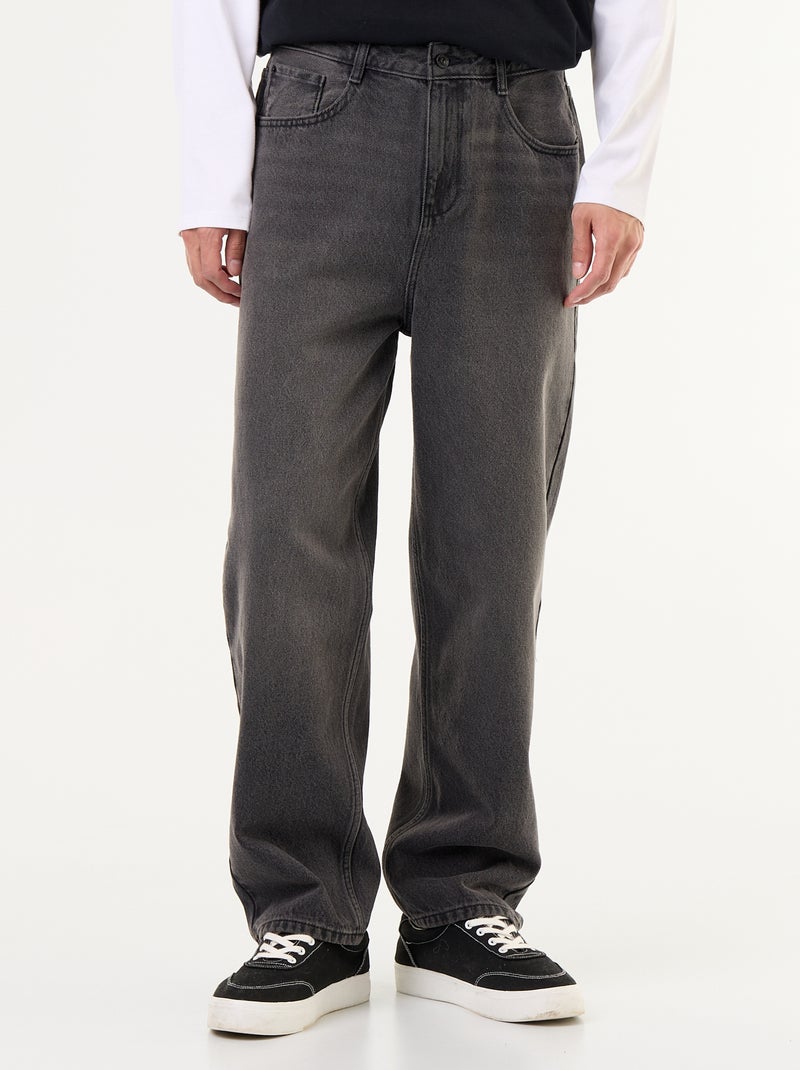 Calças de ganga de corte largo / relaxed fit Cinza - Kiabi
