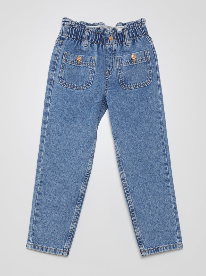 Calças de ganga de corte mom fit AZUL - Kiabi