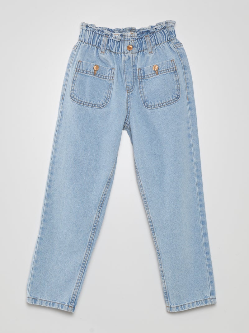 Calças de ganga de corte mom fit AZUL - Kiabi