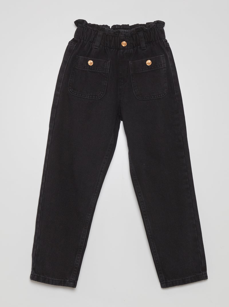 Calças de ganga de corte mom fit PRETO - Kiabi
