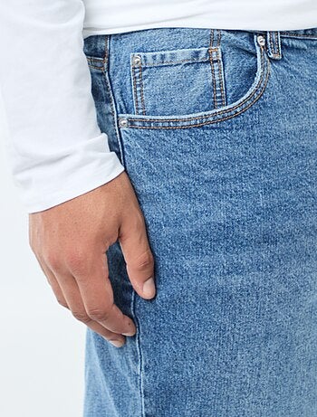 Calças de ganga de corte relaxado 5 bolsos