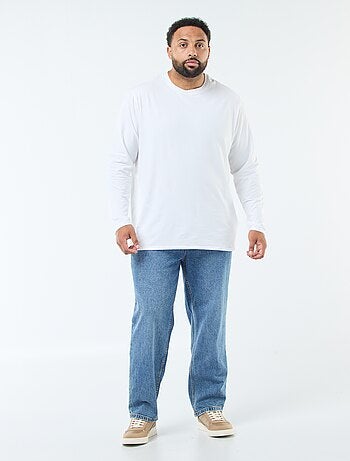 Calças de ganga de corte relaxado 5 bolsos