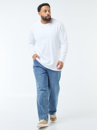 Calças de ganga de corte relaxado 5 bolsos