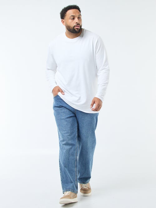 Calças de ganga de corte relaxado 5 bolsos - Kiabi