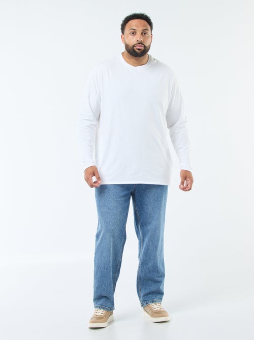 Calças de ganga de corte relaxado 5 bolsos - Kiabi