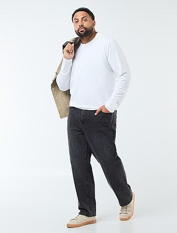 Calças de ganga de corte relaxado 5 bolsos