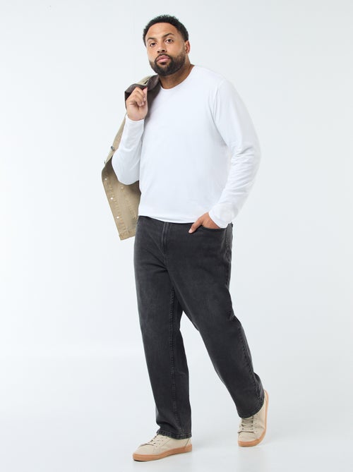 Calças de ganga de corte relaxed com 5 bolsos - Kiabi