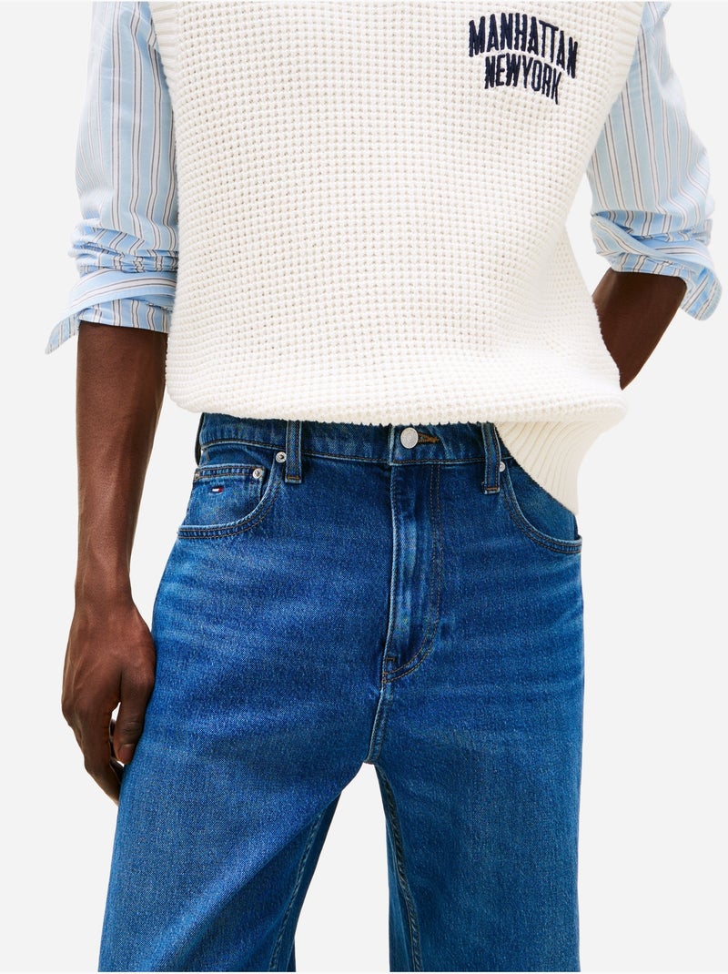 Calças de ganga de corte reto - Tommy jeans Azul escuro - Kiabi