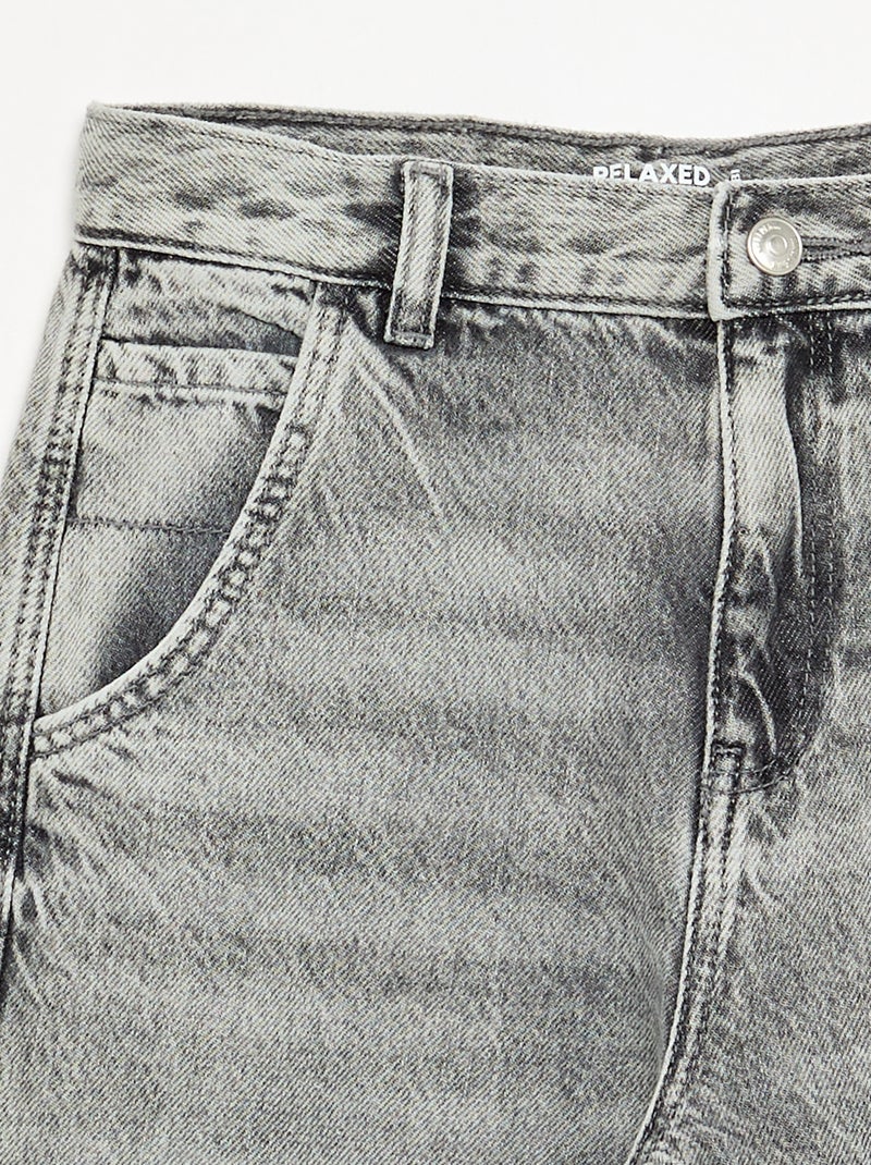 Calças de ganga de corte reto de 5 bolsos Cinza - Kiabi