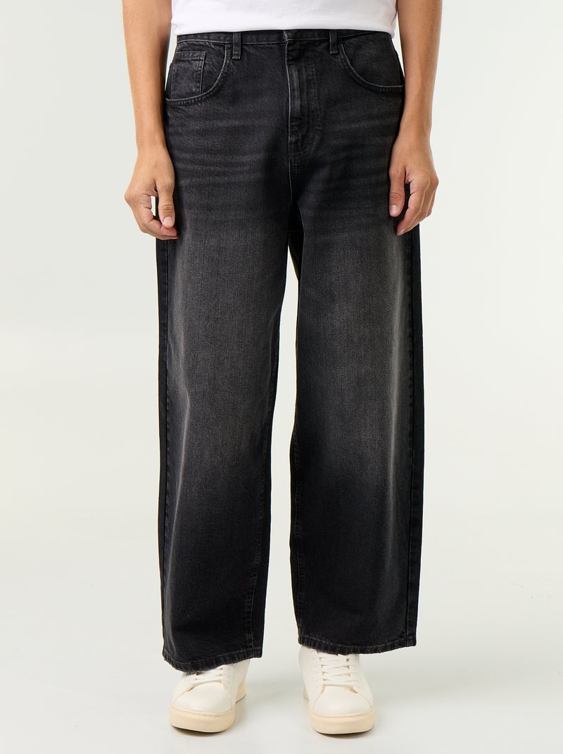 Calças de ganga de corte super baggy Preto - Kiabi