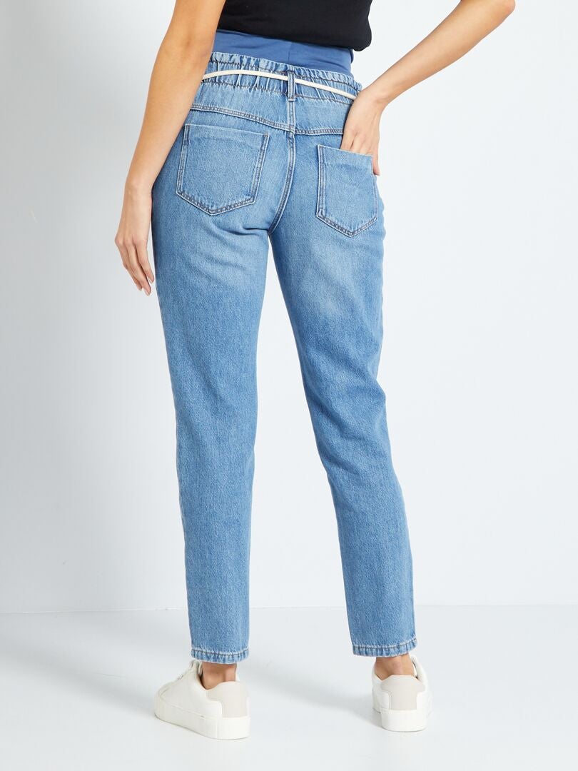 Calças de ganga de grávida corte boyfriend AZUL - Kiabi